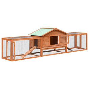 vidaXL Rabbit Hutch 310x70x87 cm Pine & Fir Wood
