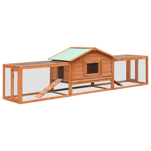 vidaXL Rabbit Hutch 310x70x87 cm Pine & Fir Wood