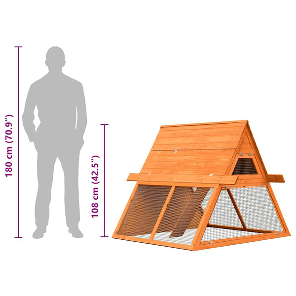 vidaXL Rabbit Hutch Pine Wood & Fir Wood 152x128x108 cm