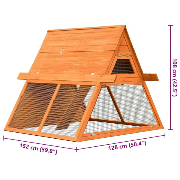 vidaXL Rabbit Hutch Pine Wood & Fir Wood 152x128x108 cm