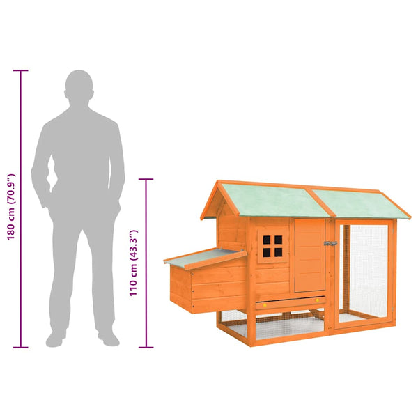 vidaXL Chicken Coop 170x81x110 cm Pinewood & Firwood
