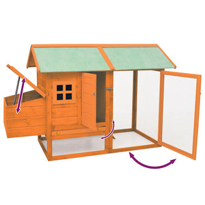 vidaXL Chicken Coop 170x81x110 cm Pinewood & Firwood