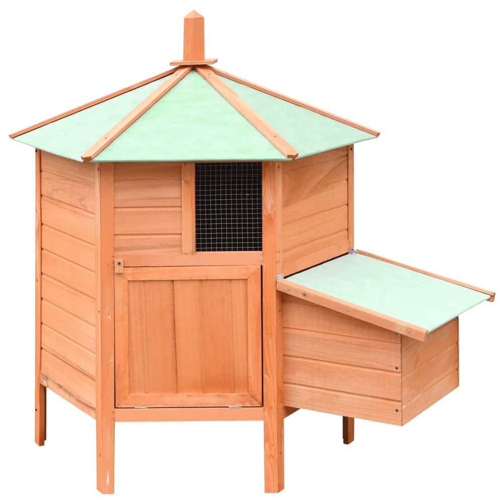 vidaXL Chicken Coop 126x117x125 cm Pine & Fir Wood