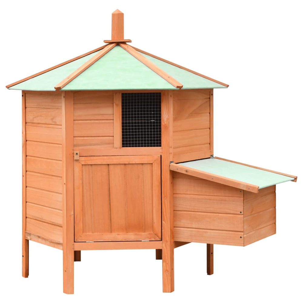vidaXL Chicken Coop 126x117x125 cm Pine & Fir Wood