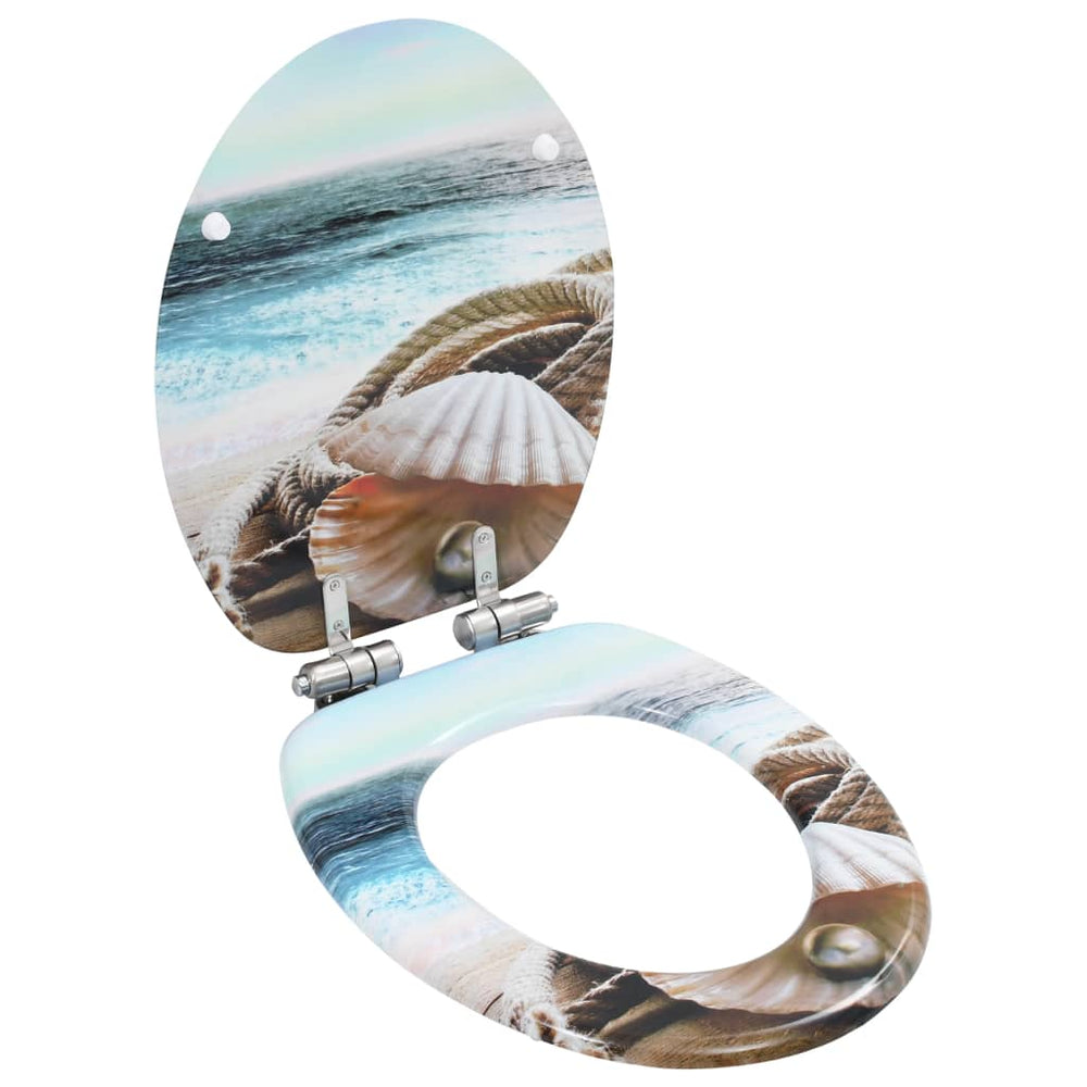 vidaXL Toilet Seat with Soft Close Lid MDF Shell Design
