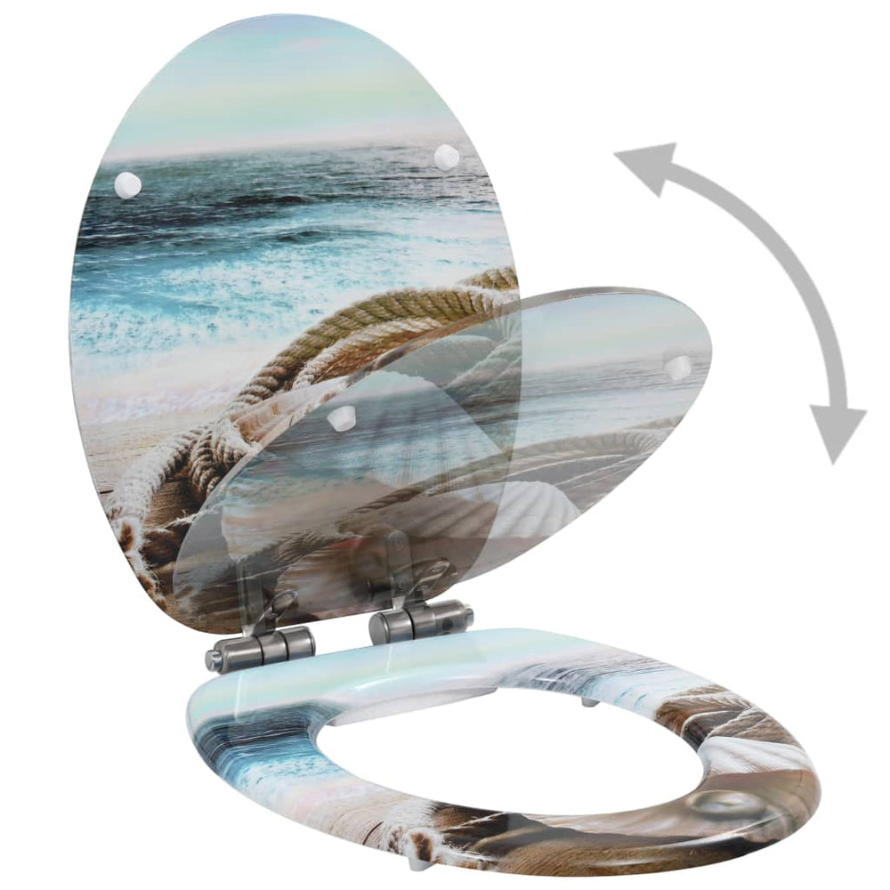 vidaXL Toilet Seat with Soft Close Lid MDF Shell Design