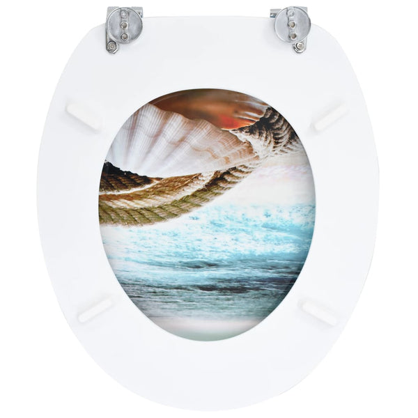 vidaXL Toilet Seat with Lid MDF Shell Design