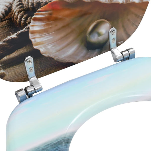 vidaXL Toilet Seat with Lid MDF Shell Design