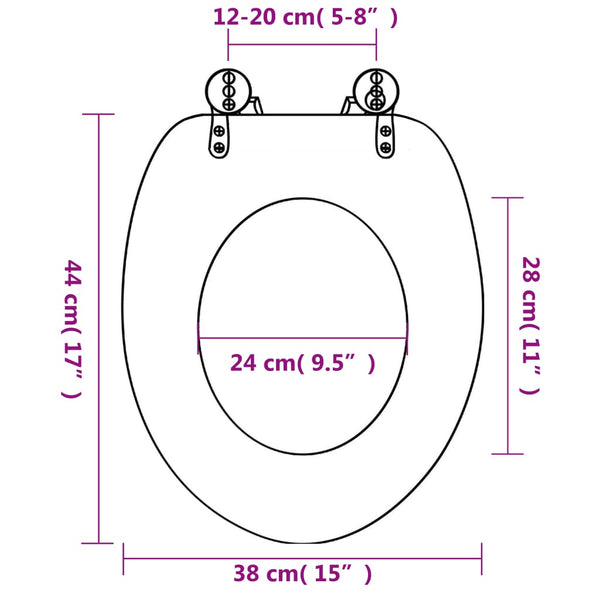 vidaXL Toilet Seat with Soft Close Lid MDF Starfish Design
