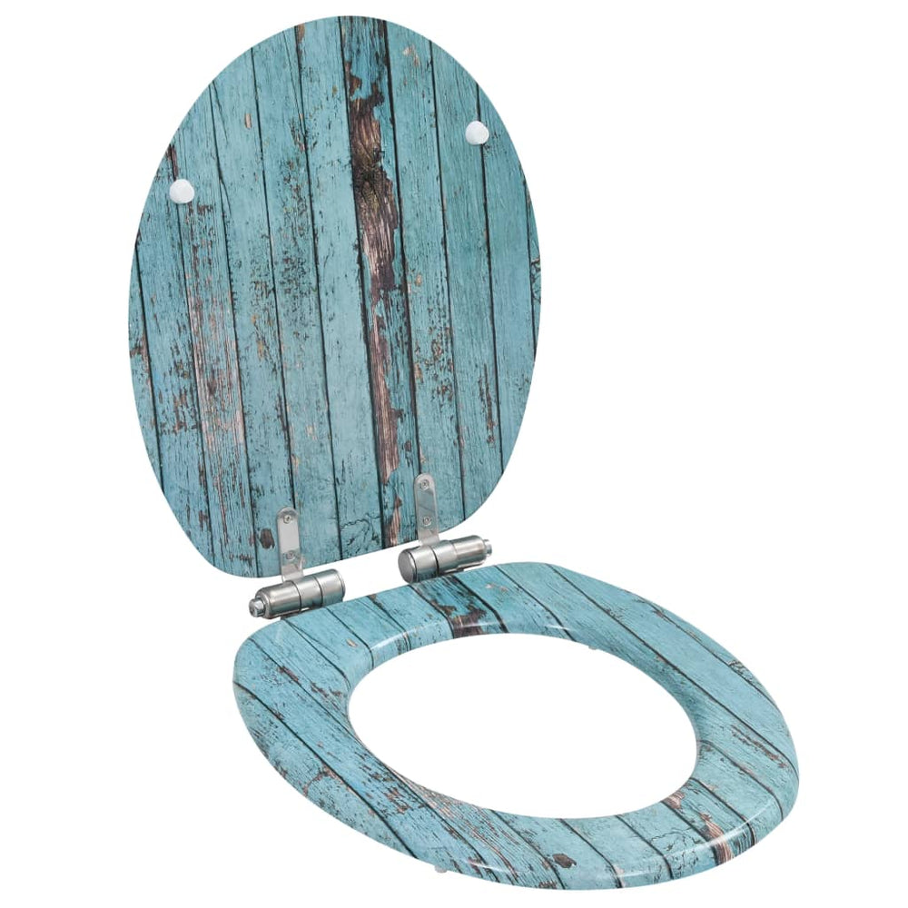 vidaXL Toilet Seat with Soft-Close Lid MDF Reclaimed Wood Design