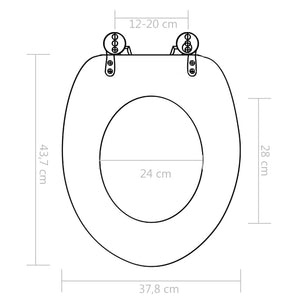 vidaXL Toilet Seat with Soft-Close Lid MDF Pebble Design