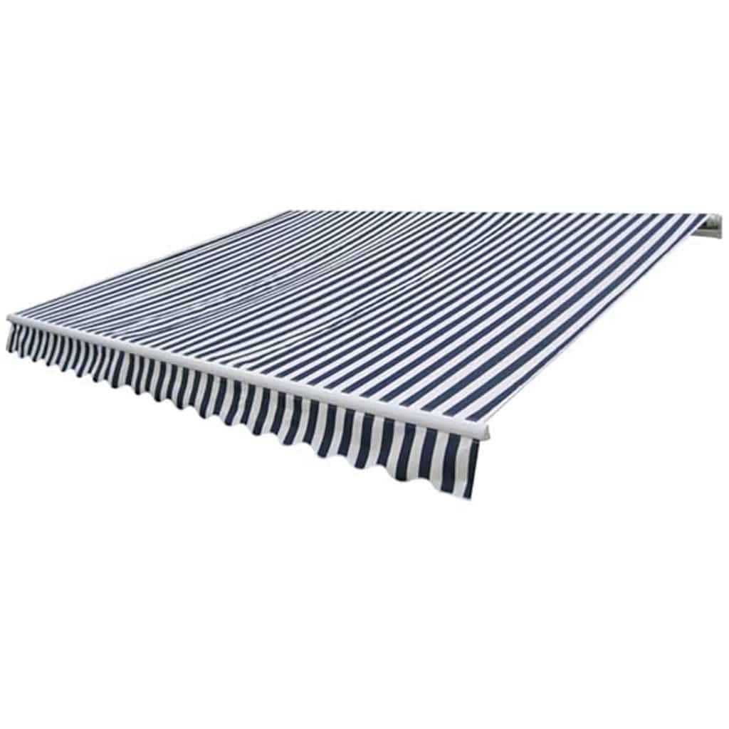 vidaXL Motorised Retractable Awning 400 cm Blue/White
