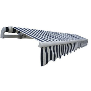 vidaXL Motorised Retractable Awning 400 cm Blue/White