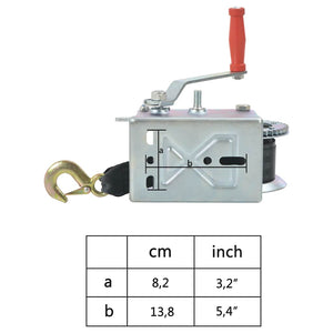 vidaXL Hand Winch with Strap 1130 kg