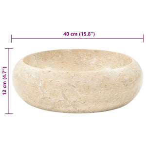 vidaXL Wash Basin 40x12 cm Marble Cream