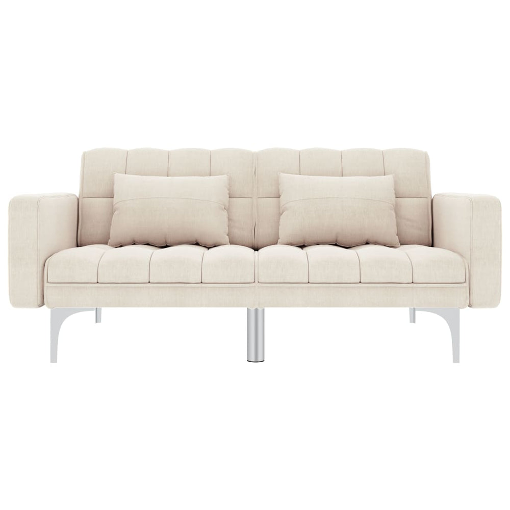 vidaXL Sofa Bed Cream Fabric