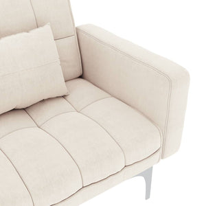 vidaXL Sofa Bed Cream Fabric