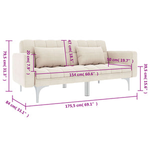vidaXL Sofa Bed Cream Fabric