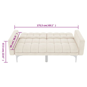 vidaXL Sofa Bed Cream Fabric