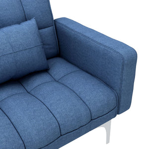vidaXL Sofa Bed Blue Fabric