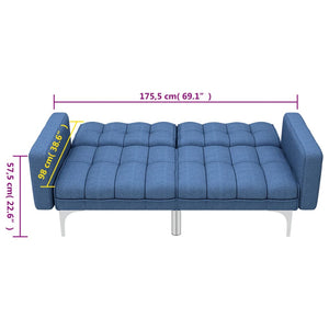 vidaXL Sofa Bed Blue Fabric