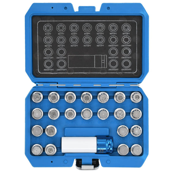 vidaXL 23-piece Wheel Lock Removal Tool Set for VAG