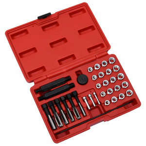 vidaXL 33-piece Glow Plug Thread Repair Tool Set M8 M10 M12