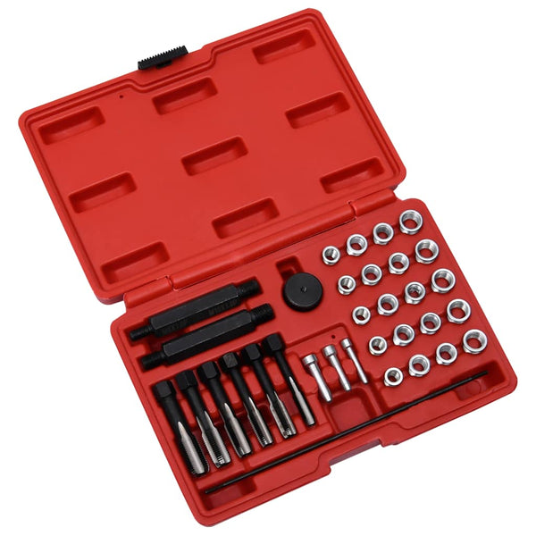 vidaXL 33-piece Glow Plug Thread Repair Tool Set M8 M10 M12