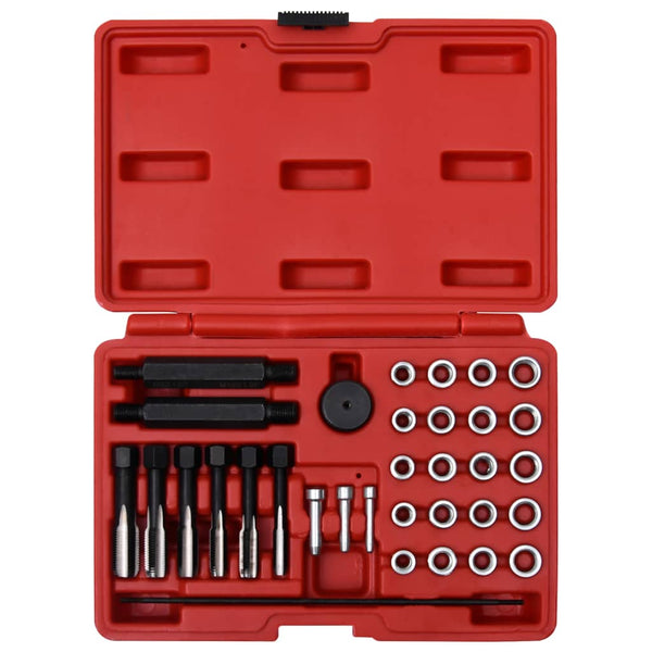vidaXL 33-piece Glow Plug Thread Repair Tool Set M8 M10 M12