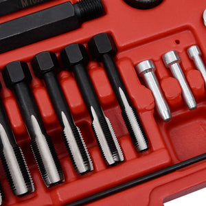 vidaXL 33-piece Glow Plug Thread Repair Tool Set M8 M10 M12