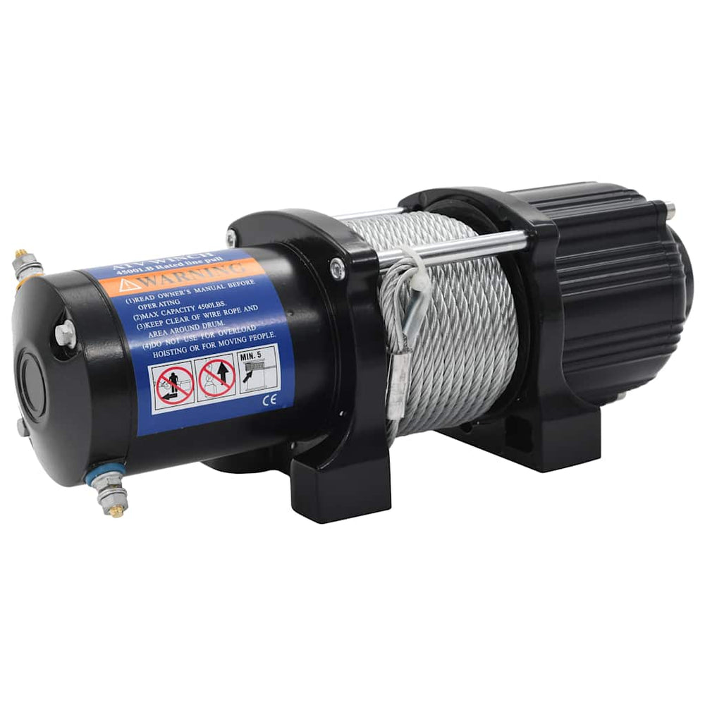 vidaXL Electric Winch 12 V 4500 lbs 2040 kg with Remote Control