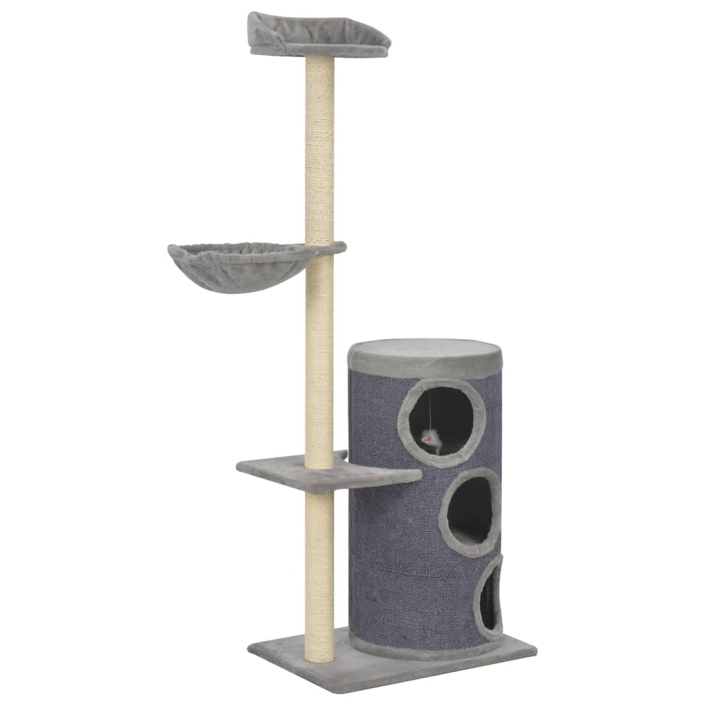 vidaXL Cat Scratching Tree with Sisal Scratching Posts Grey 148 cm