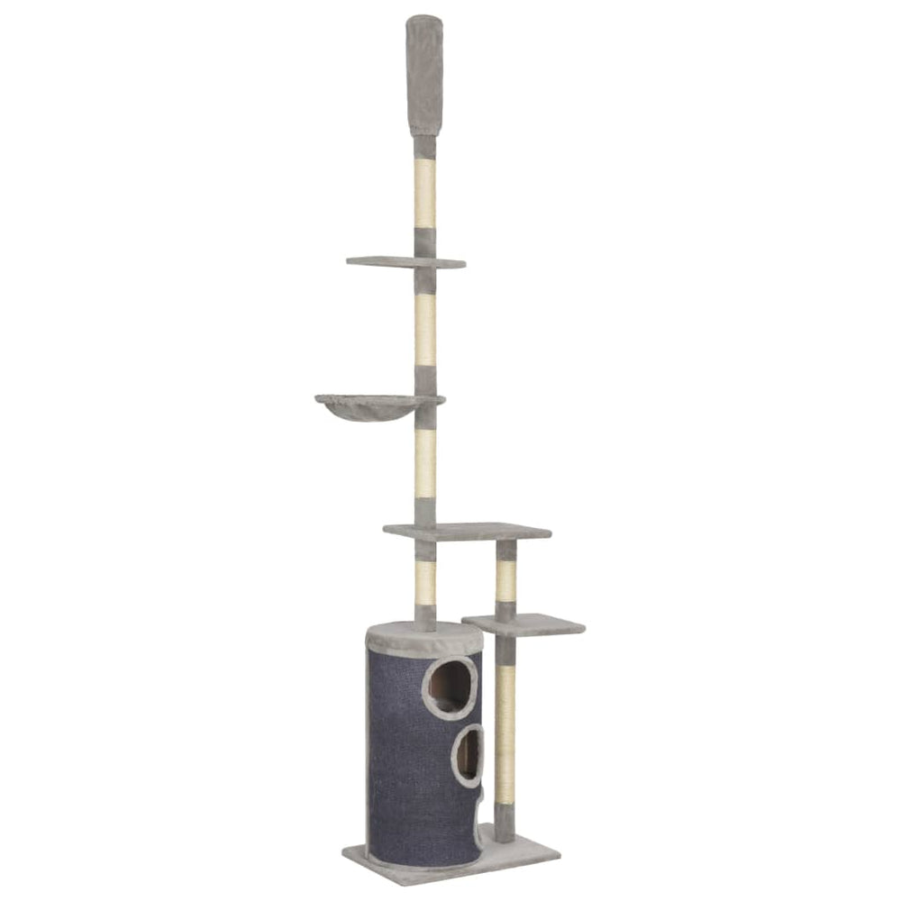 vidaXL Cat Scratching Tree with Sisal Scratching Posts Grey 260 cm