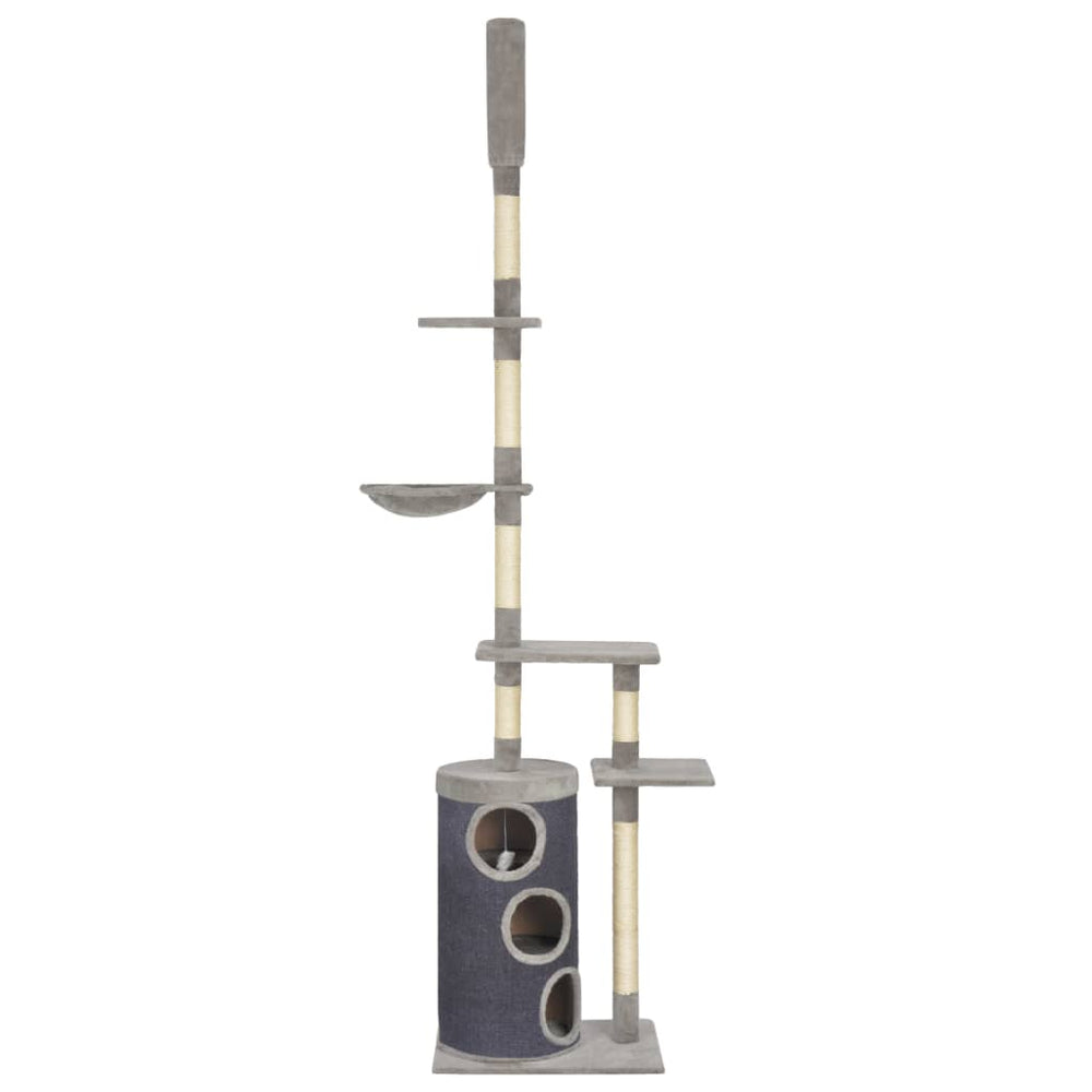 vidaXL Cat Scratching Tree with Sisal Scratching Posts Grey 260 cm