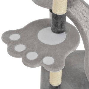 vidaXL Cat Tree with Sisal Scratching Posts Grey 145 cm