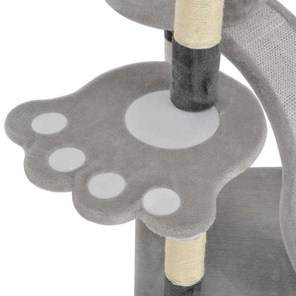 vidaXL Cat Tree with Sisal Scratching Posts Grey 145 cm
