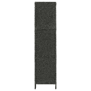 vidaXL 4-Panel Room Divider Black 154x160 cm Water Hyacinth