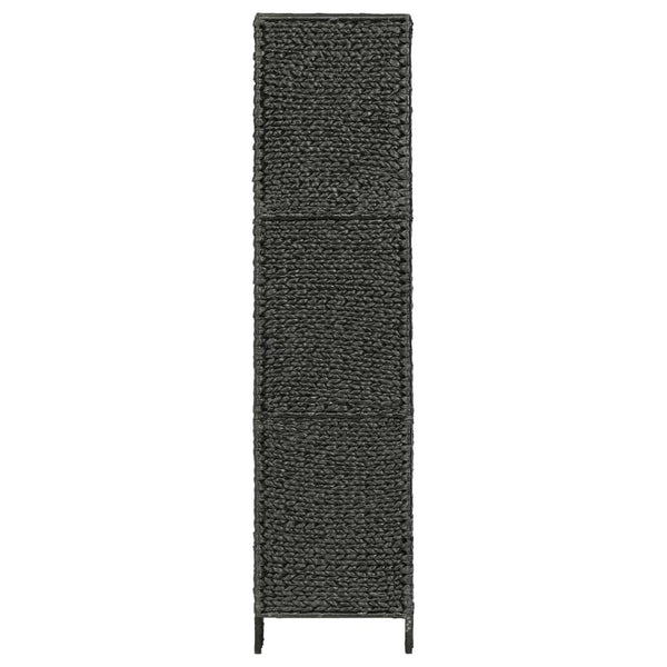 vidaXL 4-Panel Room Divider Black 154x160 cm Water Hyacinth