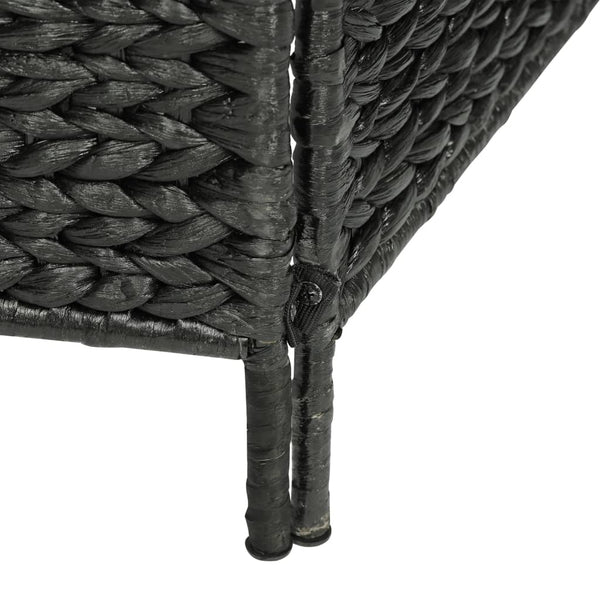 vidaXL 4-Panel Room Divider Black 154x160 cm Water Hyacinth