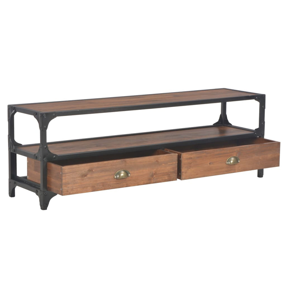 vidaXL TV Cabinet with 2 Drawers 120x30x40 cm Solid Pine Wood