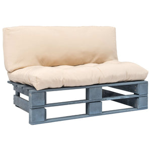 vidaXL Outdoor Pallet Sofa with Sand Cushions Pine Wood
