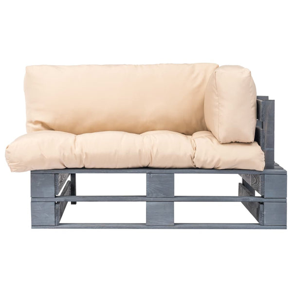 vidaXL Outdoor Pallet Sofa with Sand Cushions Pine Wood