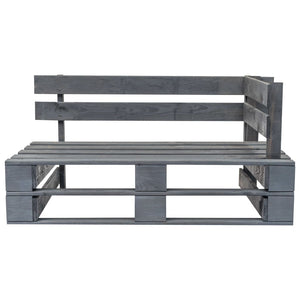 vidaXL Outdoor Pallet Sofa with Grey Cushions Pine Wood