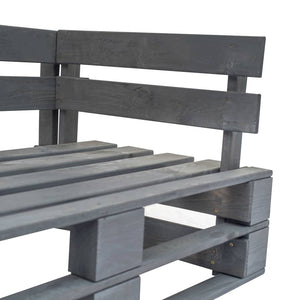 vidaXL Outdoor Pallet Sofa with Grey Cushions Pine Wood
