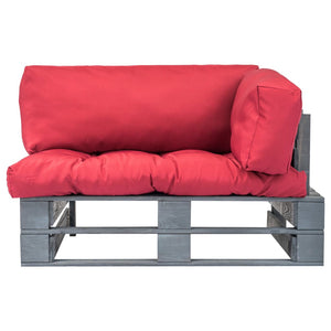 vidaXL Outdoor Pallet Sofa with Red Cushions Pine Wood