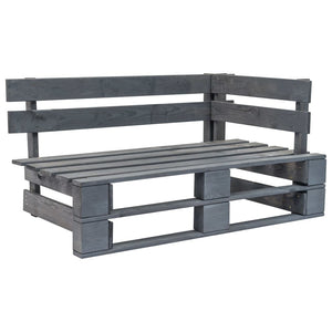 vidaXL Outdoor Pallet Sofa with Red Cushions Pine Wood