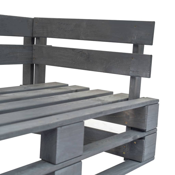 vidaXL Outdoor Pallet Sofa with Red Cushions Pine Wood