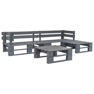 vidaXL 4-Piece Outdoor Lounge Set Pallet Cushions in Sand-Colored Wood