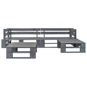 vidaXL 4-Piece Outdoor Lounge Set Pallet Cushions in Sand-Colored Wood