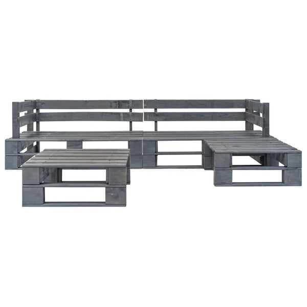 vidaXL 4-Piece Outdoor Lounge Set Pallet Cushions in Sand-Colored Wood